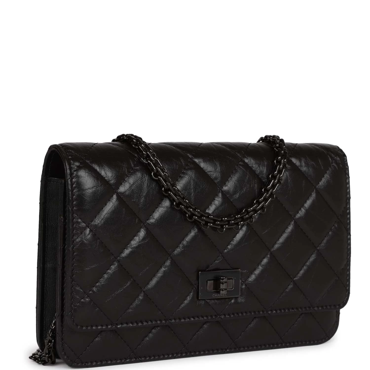 Chanel Reissue Wallet On Chain WOC So Black Aged Calfskin Black Hardware 4 Chanel Reissue Wallet On Chain WOC So Black Aged Calfskin Black Hardware - Image 2