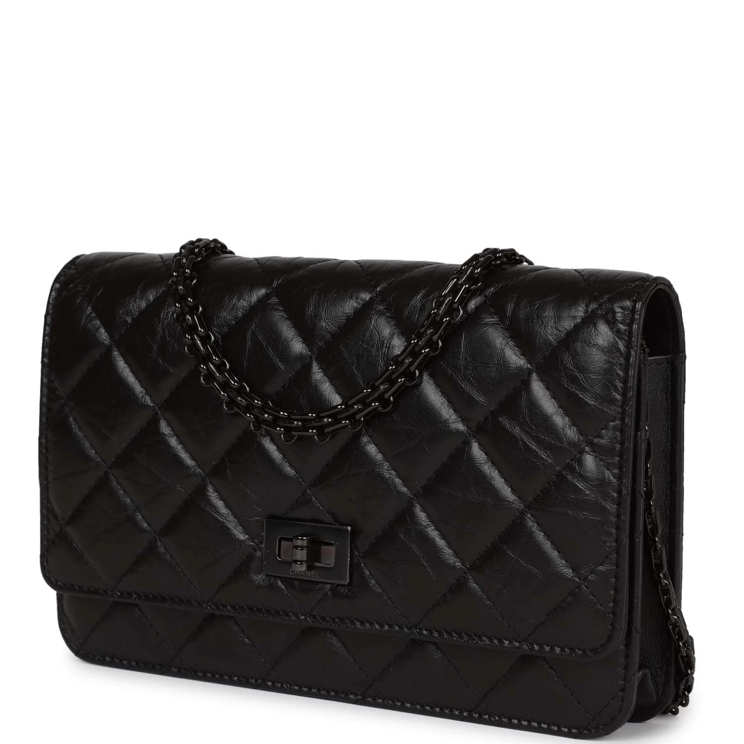 Chanel Reissue Wallet On Chain WOC So Black Aged Calfskin Black Hardware 7 Chanel Reissue Wallet On Chain WOC So Black Aged Calfskin Black Hardware - Image 5