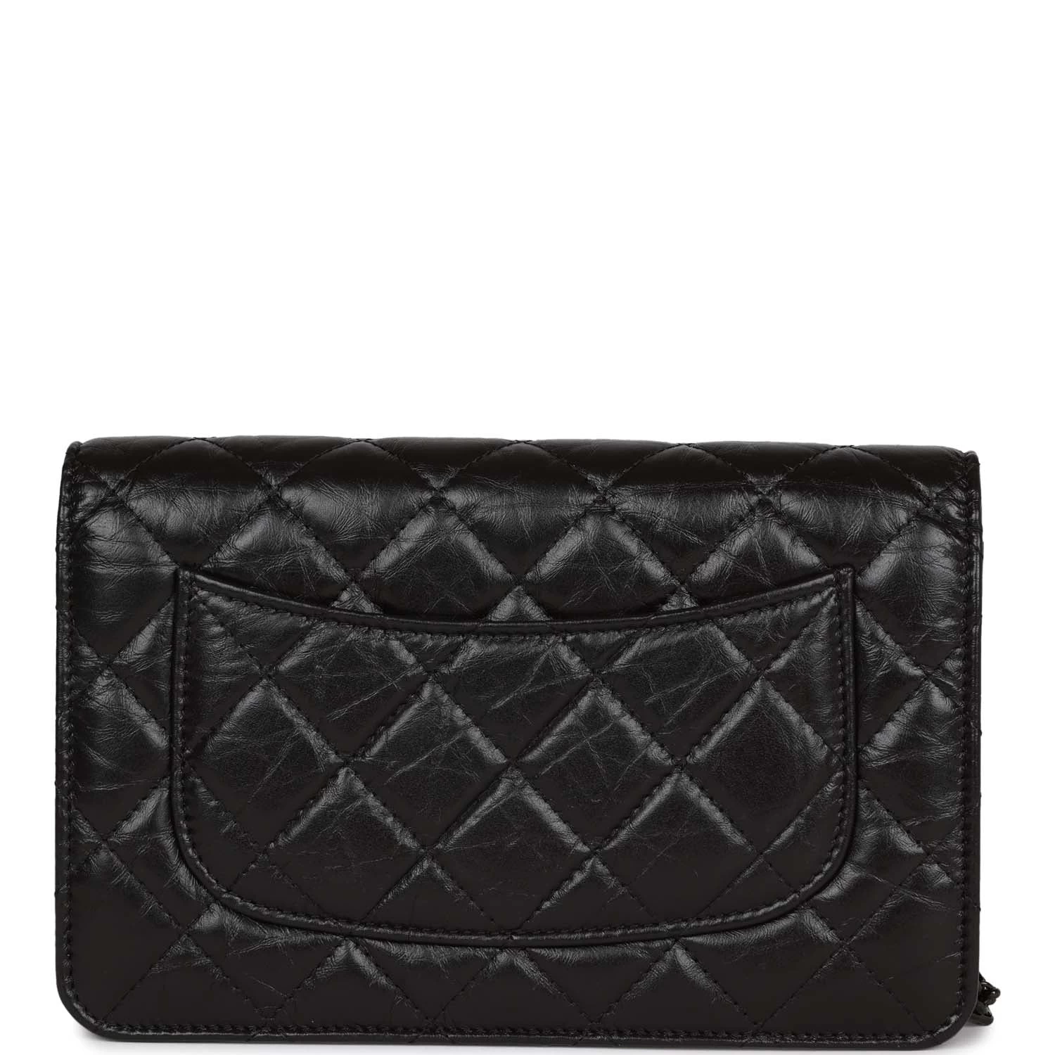 Chanel Reissue Wallet On Chain WOC So Black Aged Calfskin Black Hardware 6 Chanel Reissue Wallet On Chain WOC So Black Aged Calfskin Black Hardware - Image 4