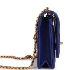 Chanel Wallet On Chain WOC Blue Lambskin Antique Gold Hardware -Online Bag Store C WOC 230718 1 04
