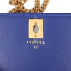 Chanel Wallet On Chain WOC Blue Lambskin Antique Gold Hardware -Online Bag Store C WOC 230718 1 09