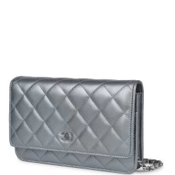 Chanel Wallet On Chain WOC Silver Metallic Lambskin Silver Hardware -Online Bag Store C WOC 231019 1 03