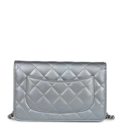 Chanel Wallet On Chain WOC Silver Metallic Lambskin Silver Hardware -Online Bag Store C WOC 231019 1 05