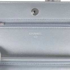 Chanel Wallet On Chain WOC Silver Metallic Lambskin Silver Hardware -Online Bag Store C WOC 231019 1 09