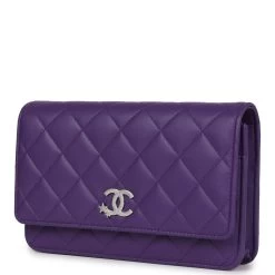 Chanel Wallet On Chain WOC Purple Lambskin Silver Hardware -Online Bag Store C WOC 231115 2 03