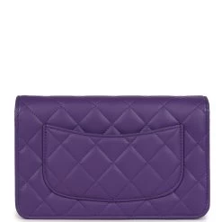 Chanel Wallet On Chain WOC Purple Lambskin Silver Hardware -Online Bag Store C WOC 231115 2 05
