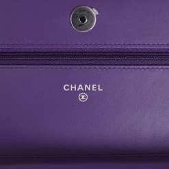 Chanel Wallet On Chain WOC Purple Lambskin Silver Hardware -Online Bag Store C WOC 231115 2 08