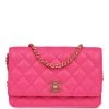 Chanel Wallet On Chain WOC Fuchsia Caviar Antique Gold Hardware