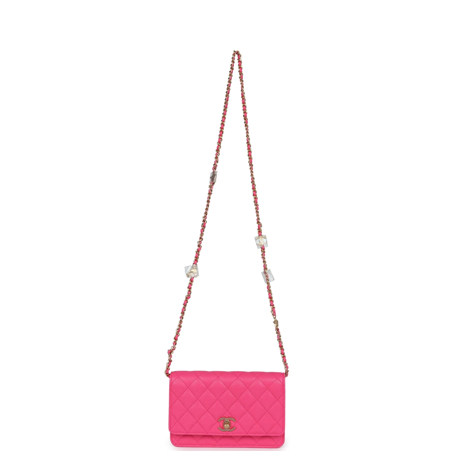 Chanel Wallet On Chain WOC Fuchsia Caviar Antique Gold Hardware 9 Chanel Wallet On Chain WOC Fuchsia Caviar Antique Gold Hardware - Image 7