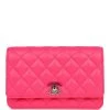 Chanel Wallet On Chain WOC Hot Pink Lambskin Ombre Mixed Metal Hardware