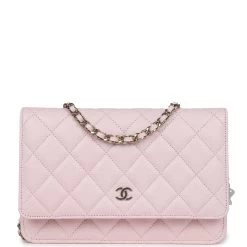 Chanel Classic Wallet On Chain WOC Light Pink Caviar Gold Hardware