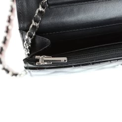 Pre-owned Chanel Classic Wallet On Chain WOC Pink & Black Patent Leather Silver Hardware -Online Bag Store C WOC 240112 1 YL 10
