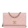 Chanel Wallet On Chain WOC Pink Caviar Gold Hardware