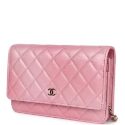 Chanel Wallet On Chain WOC Pearly Pink Iridescent Calfskin Gold Hardware -Online Bag Store C WOC 240209 2 03