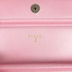 Chanel Wallet On Chain WOC Pearly Pink Iridescent Calfskin Gold Hardware -Online Bag Store C WOC 240209 2 08
