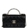 Chanel Pearl Top Handle Wallet On Chain WOC Black Shiny Aged Calfskin Light Gold Hardware 1 Chanel Pearl Top Handle Wallet On Chain WOC Black Shiny Aged Calfskin Light Gold Hardware -Online Bag Store C WOC 240209 4 01