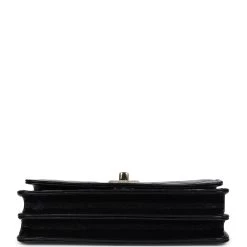 Chanel Pearl Top Handle Wallet On Chain WOC Black Shiny Aged Calfskin Light Gold Hardware -Online Bag Store C WOC 240209 4 06