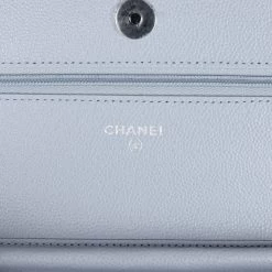 Chanel Wallet On Chain WOC Light Grey Shiny Caviar Silver Hardware -Online Bag Store C WOC 240216 1 08