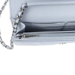 Chanel Wallet On Chain WOC Light Grey Shiny Caviar Silver Hardware -Online Bag Store C WOC 240216 1 11