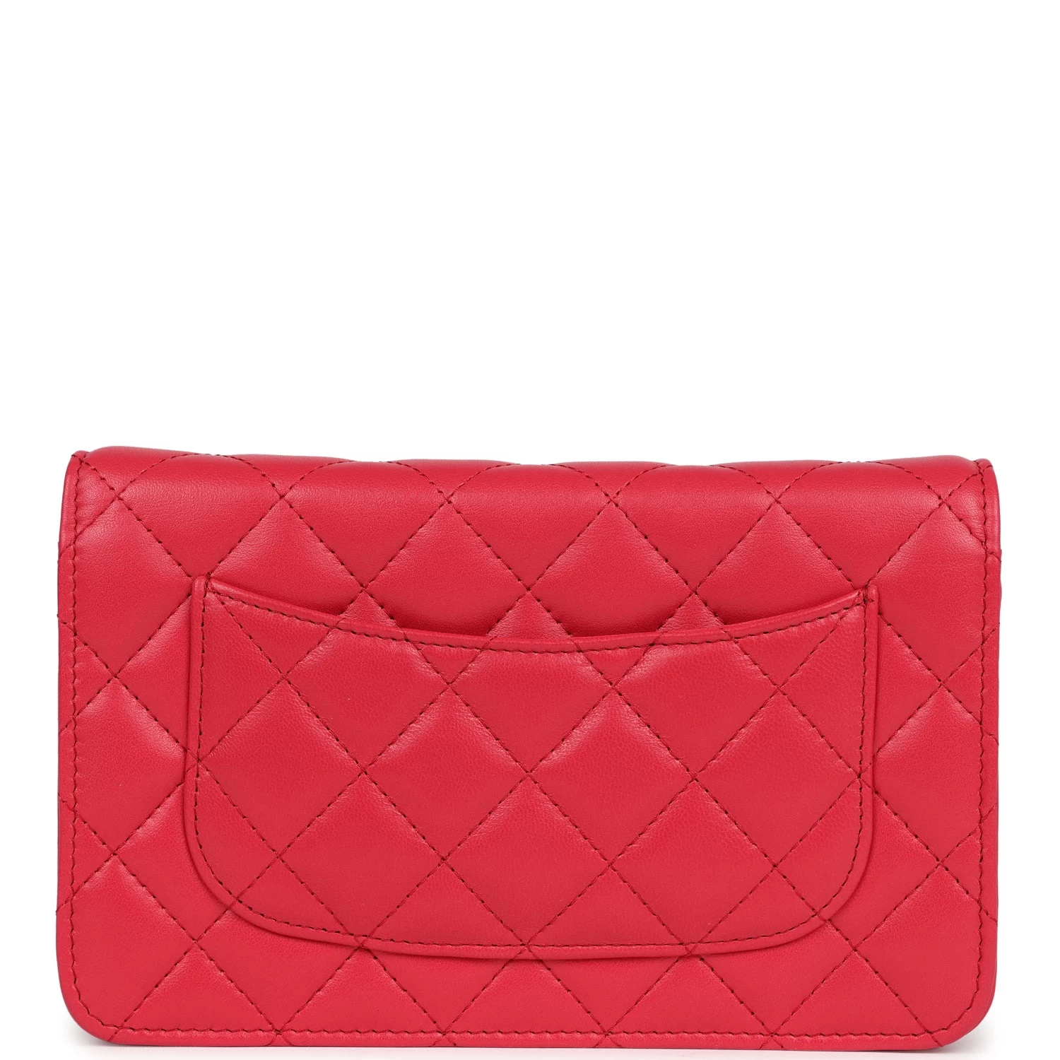 Chanel Wallet On Chain WOC Light Red Lambskin Light Gold Hardware 6 Chanel Wallet On Chain WOC Light Red Lambskin Light Gold Hardware - Image 4