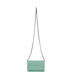 Chanel Wallet On Chain WOC Light Green Caviar Light Gold Hardware -Online Bag Store C WOC 240305 1 CL 07