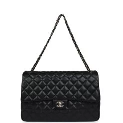 Chanel XXL Flap Bag Black Shiny Caviar Light Gold Hardware -Online Bag Store C XXL255 231130 1 07