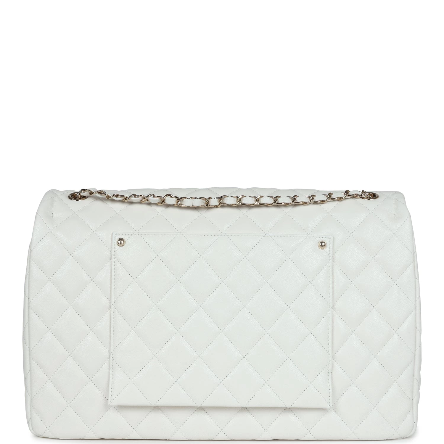 Chanel XXL Flap Bag White Shiny Caviar Light Gold Hardware 6 Chanel XXL Flap Bag White Shiny Caviar Light Gold Hardware - Image 4
