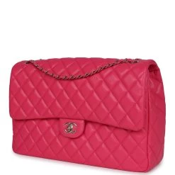 Chanel XXL Flap Bag Fuchsia Shiny Caviar Light Gold Hardware 15 Chanel XXL Flap Bag Fuchsia Shiny Caviar Light Gold Hardware -Online Bag Store C XXL255 231219 1 03