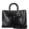 Pre-owned Christian Dior Diorissimo Pocket Tote Black Matte Alligator Silver Hardware -Online Bag Store D FN 081020 3 FS 1