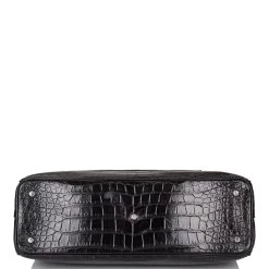 Pre-owned Christian Dior Diorissimo Pocket Tote Black Matte Alligator Silver Hardware 15 Pre-owned Christian Dior Diorissimo Pocket Tote Black Matte Alligator Silver Hardware -Online Bag Store D FN 081020 3 FS 6