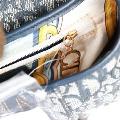 Vintage Christian Dior Saddle Bag Grey Diorissimo Canvas Gold Hardware -Online Bag Store D FN 230512 1 12