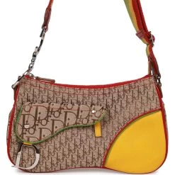 Pre-owned Christian Dior Saddle Bag Rasta Trotter Canvas Silver Hardware