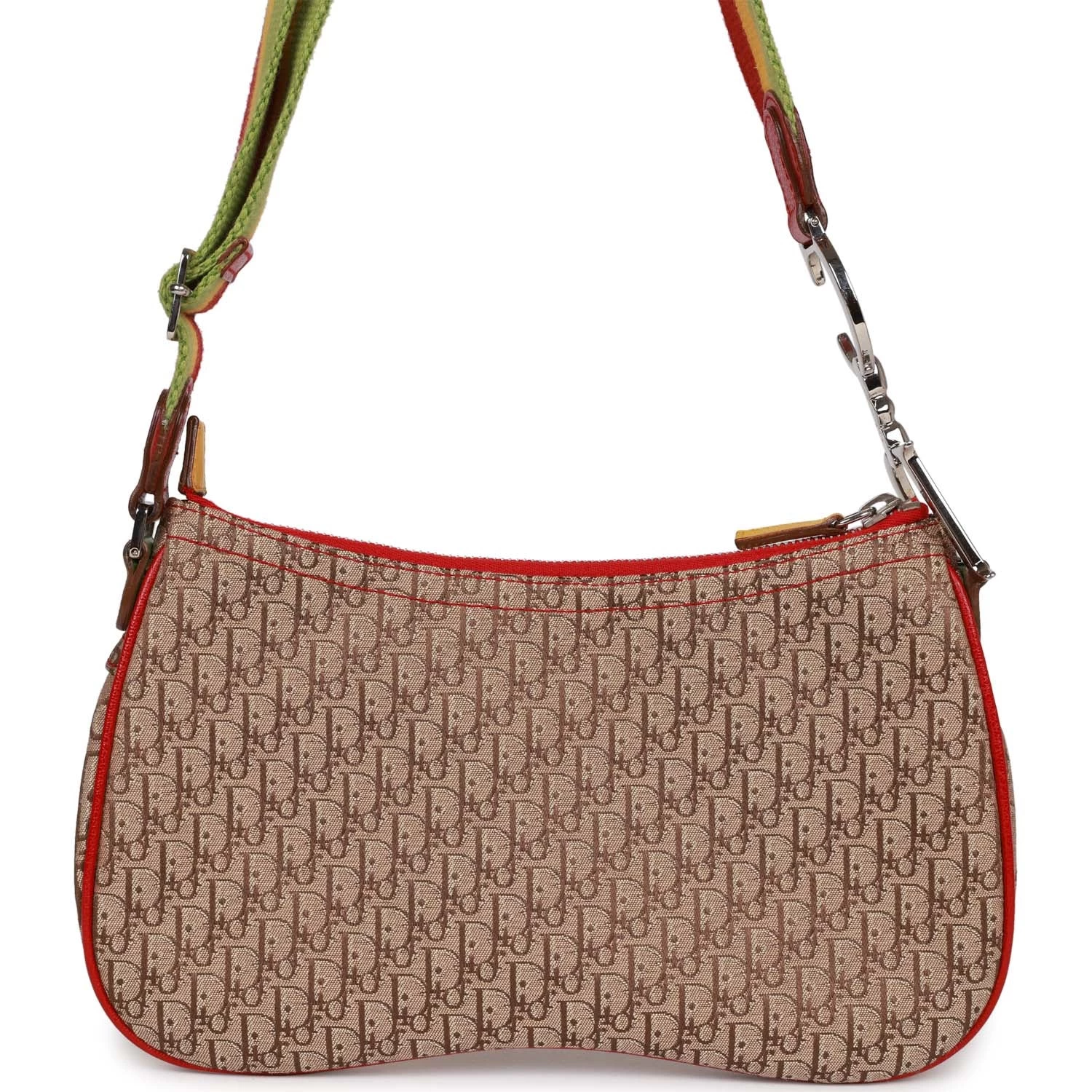 Pre-owned Christian Dior Saddle Bag Rasta Trotter Canvas Silver Hardware 6 Pre-owned Christian Dior Saddle Bag Rasta Trotter Canvas Silver Hardware - Image 4