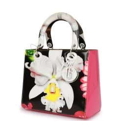 Pre-owned Christian Dior Medium Lady Dior Limited Edition "In The Night Garden" Silver Hardware By Mark Quinn -Online Bag Store D FN 230525 1 03