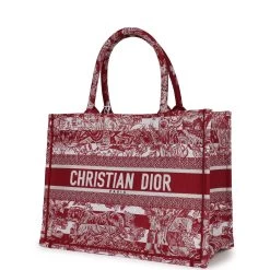 Christian Dior Burgundy Toile De Jouy Stripes Medium Book Tote -Online Bag Store D FN 230718 1 03