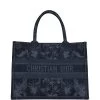 Christian Dior Blue Flower Embroidered Denim Small Book Tote -Online Bag Store D FN 230725 1 01