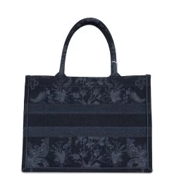 Christian Dior Blue Flower Embroidered Denim Small Book Tote 13 Christian Dior Blue Flower Embroidered Denim Small Book Tote -Online Bag Store D FN 230725 1 05