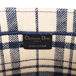 Christian Dior Blue And White Canvas Check'n' Large Book Tote -Online Bag Store D FN 230725 2 08