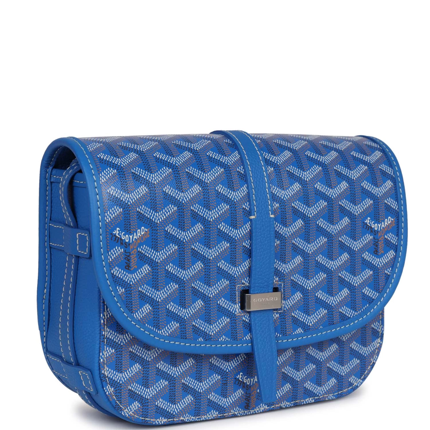 Goyard Goyardine Blue Belvedere PM Bag Palladium Hardware 4 Goyard Goyardine Blue Belvedere PM Bag Palladium Hardware - Image 2