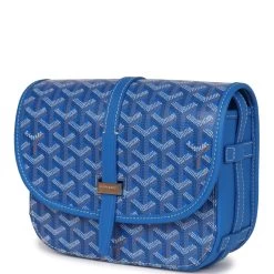 Goyard Goyardine Blue Belvedere PM Bag Palladium Hardware 15 Goyard Goyardine Blue Belvedere PM Bag Palladium Hardware -Online Bag Store G FN 0817 1 MM 03