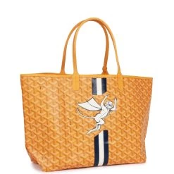 Goyard Goyardine Yellow Hand-Painted St. Louis PM Tote Bag Silver Hardware -Online Bag Store G FN 112122 7 03