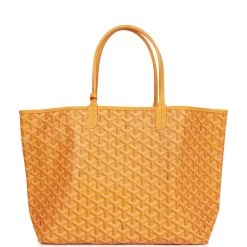 Goyard Goyardine Yellow Hand-Painted St. Louis PM Tote Bag Silver Hardware -Online Bag Store G FN 112122 7 05