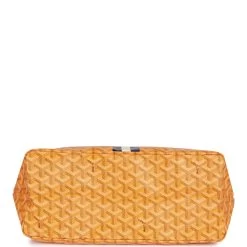 Goyard Goyardine Yellow Hand-Painted St. Louis PM Tote Bag Silver Hardware -Online Bag Store G FN 112122 7 07