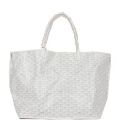 Goyard Goyardine White Anjou GM Reversible Tote Bag Silver Hardware