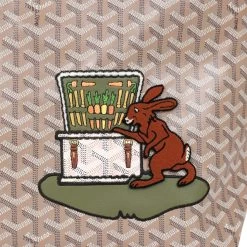 Goyard Goyardine Greige Anjou PM Embroidered Bunny Khaki Bag Silver Hardware 18 Goyard Goyardine Greige Anjou PM Embroidered Bunny Khaki Bag Silver Hardware -Online Bag Store G FN 230307 4 02