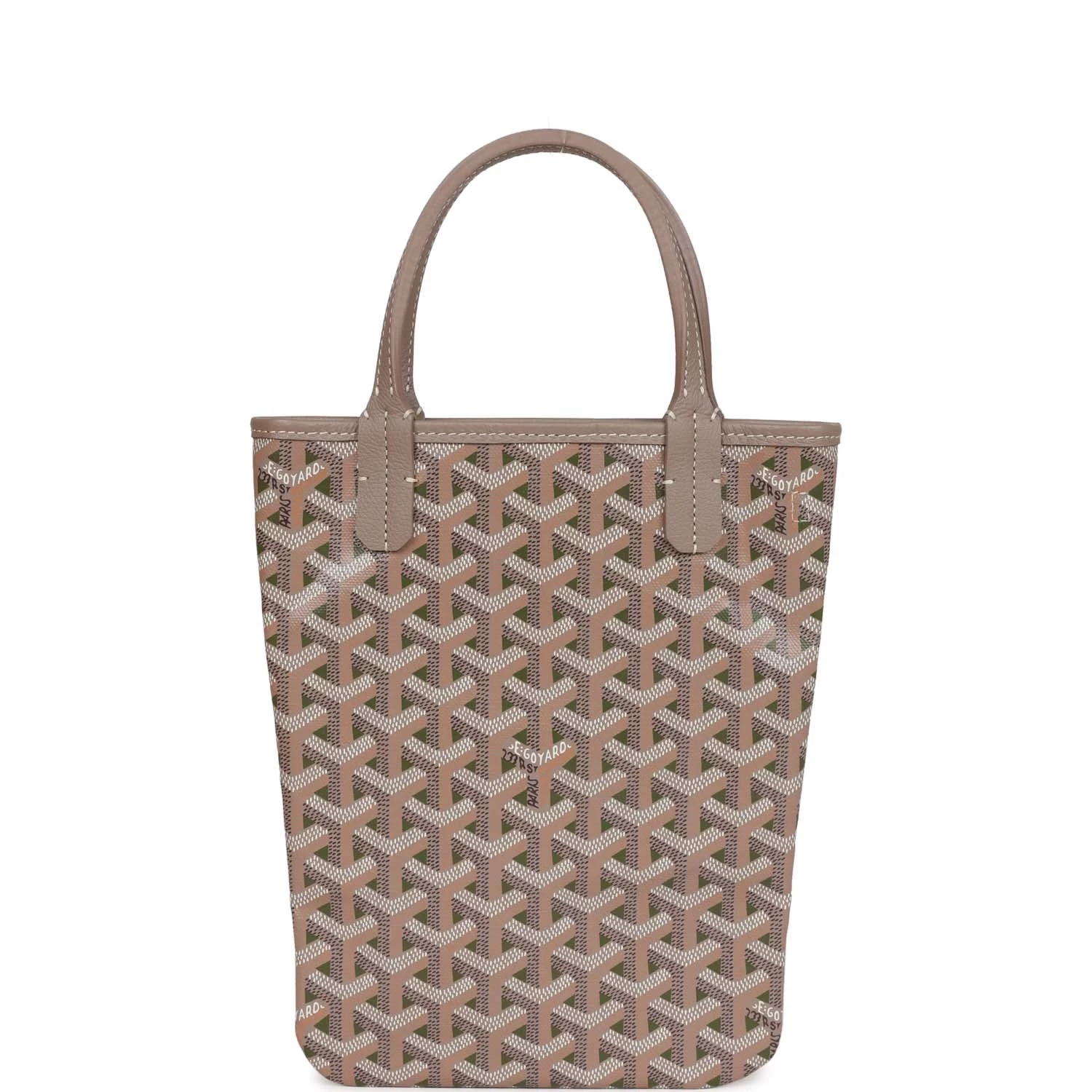 Goyard Goyardine Green Poitiers Claire-Voie Mini Tote Bag Palladium Hardware 7 Goyard Goyardine Green Poitiers Claire-Voie Mini Tote Bag Palladium Hardware - Image 5