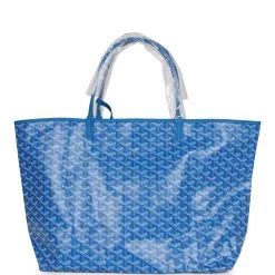 Goyard Goyardine Blue St. Louis GM Tote Bag Palladium Hardware