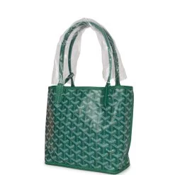 Goyard Goyardine Green Anjou Mini Reversible Tote Bag Palladium Hardware -Online Bag Store G FN 230627 1 03