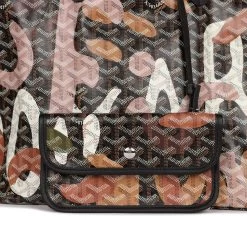 Goyard Limited Edition Black And Pink Goyardine Canvas Lettres Camouflage St. Louis PM Tote Bag Palladium Hardware -Online Bag Store G FN 230710 2 06