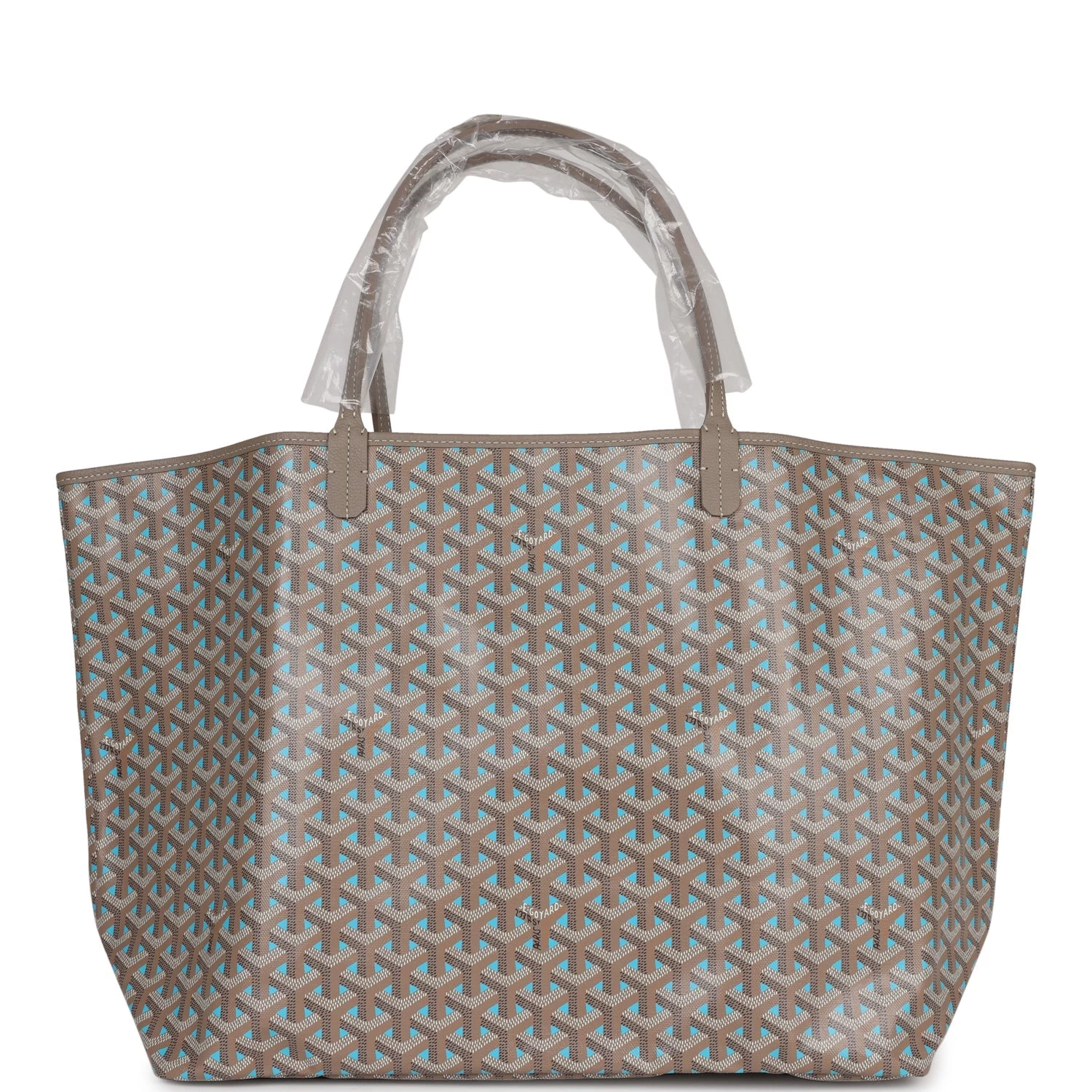 Goyard Goyardine Greige And Blue St. Louis GM Tote Bag Palladium Hardware 3 Goyard Goyardine Greige And Blue St. Louis GM Tote Bag Palladium Hardware
